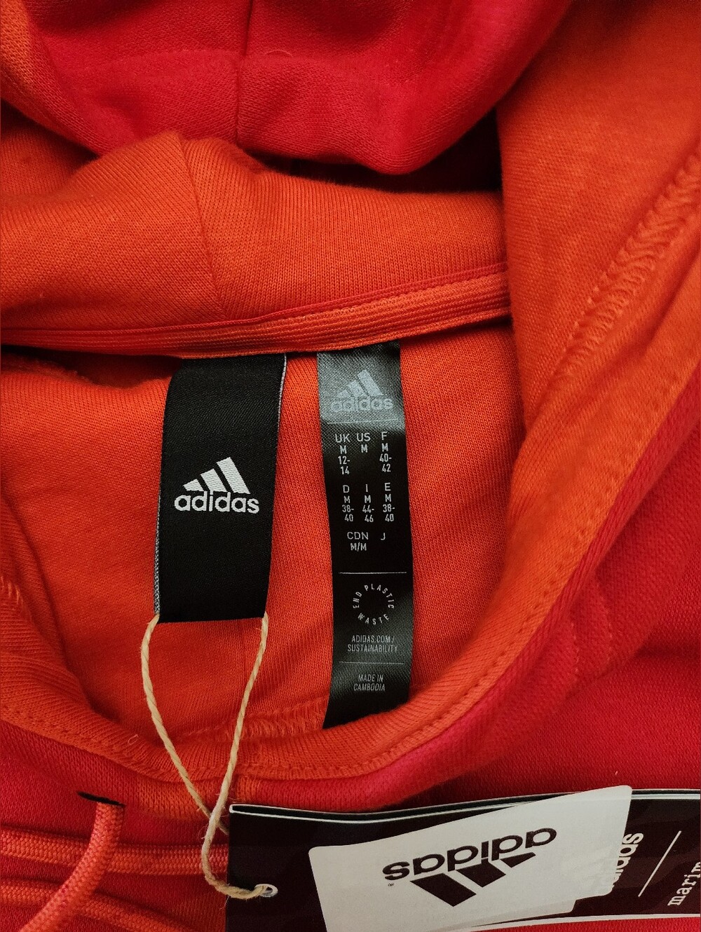 NWT Adidas X Marimekko Fleece Cropped Hoodie Womens M Loose Fit RARE IN RED - Picture 5 of 14